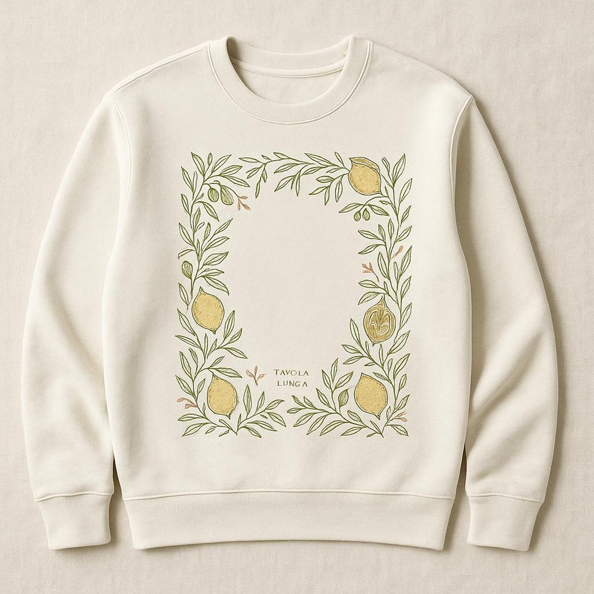 Tavola Lunga Sweatshirt: Mediterranean Top for Your Home