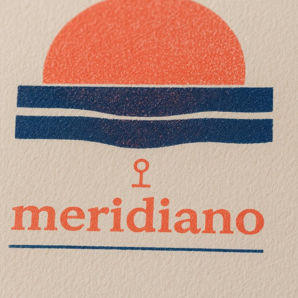 Close-up of the matte fine-art paper showing subtle tonal detail and the tiny coastal marker motif