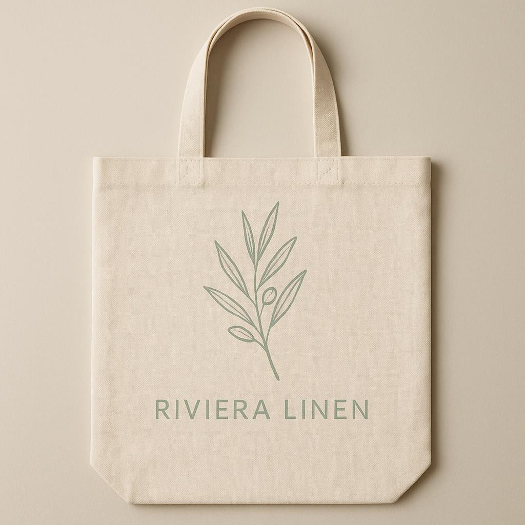 Detail of reinforced cotton webbing handles and neat stitching on the natural canvas tote