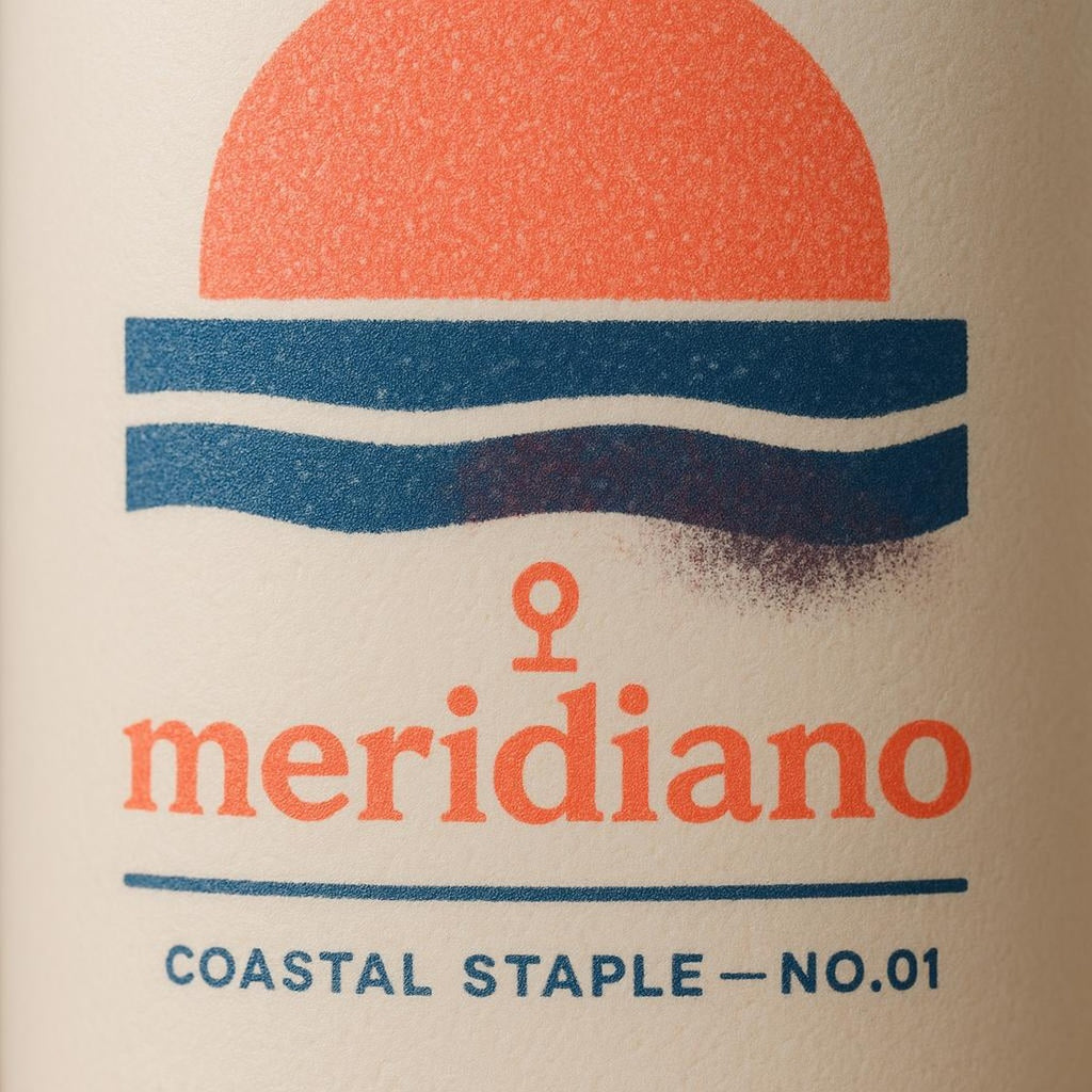 Close-up of the matte-satin glaze and subtle tonal coastal marker printed near the mug base