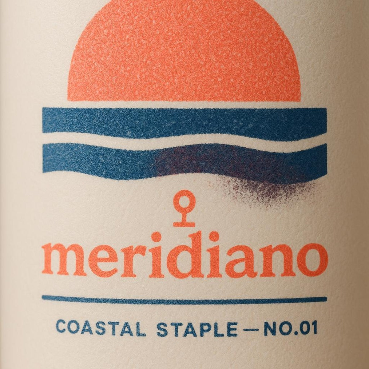 Close-up of the matte-satin glaze and subtle tonal coastal marker printed near the mug base