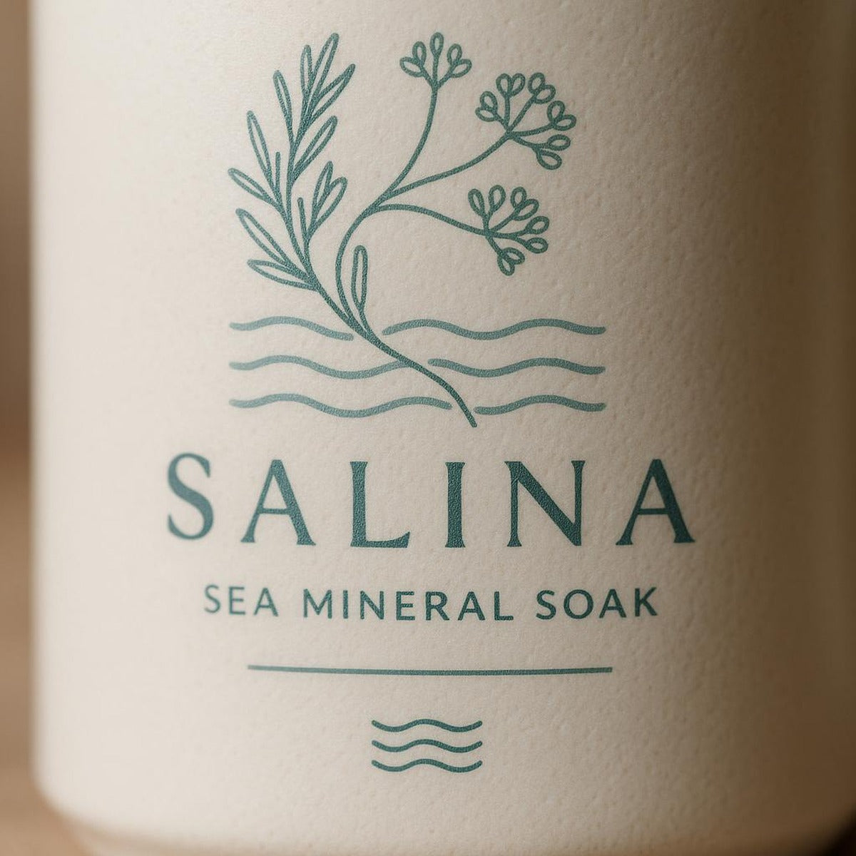 Close-up of the mug's satin glaze finish and delicate mineral-inspired pattern