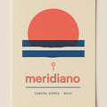 Hero view of a sun-faded coastal tee illustration poster in soft sand and terracotta tones