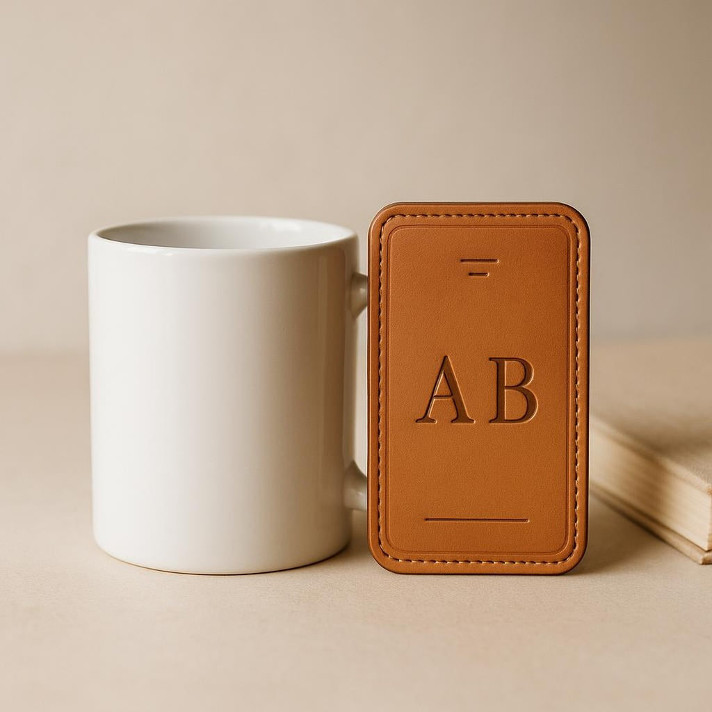 Ceramic mug held in one hand to show its comfortable C-shaped handle and generous size