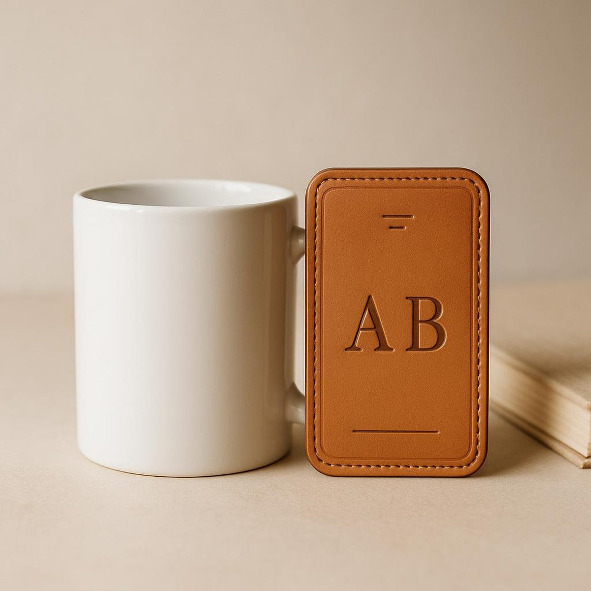 Ceramic mug held in one hand to show its comfortable C-shaped handle and generous size