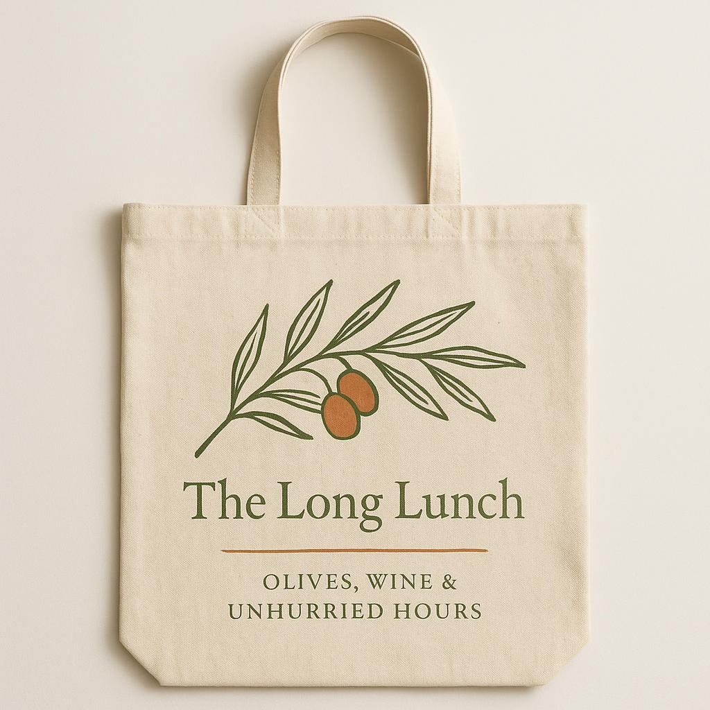 Full-length view showing the tote's long shoulder handles and generous proportions against a neutral wall