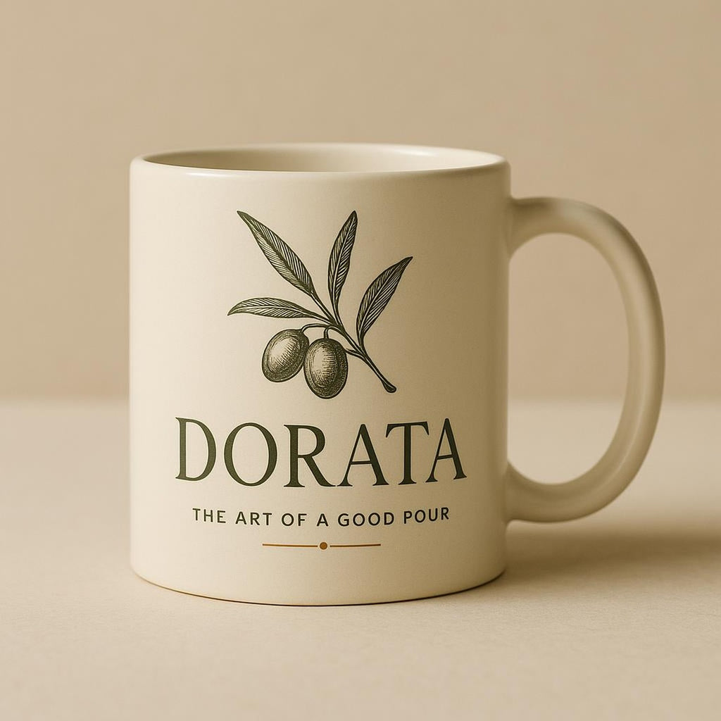 Overhead shot of the mug filled with tea, showing the smooth rim