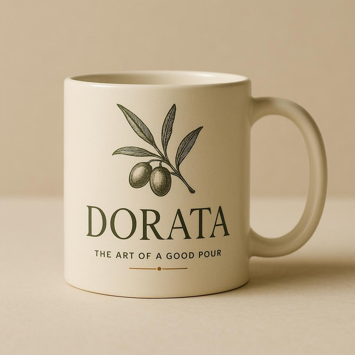 Overhead shot of the mug filled with tea, showing the smooth rim
