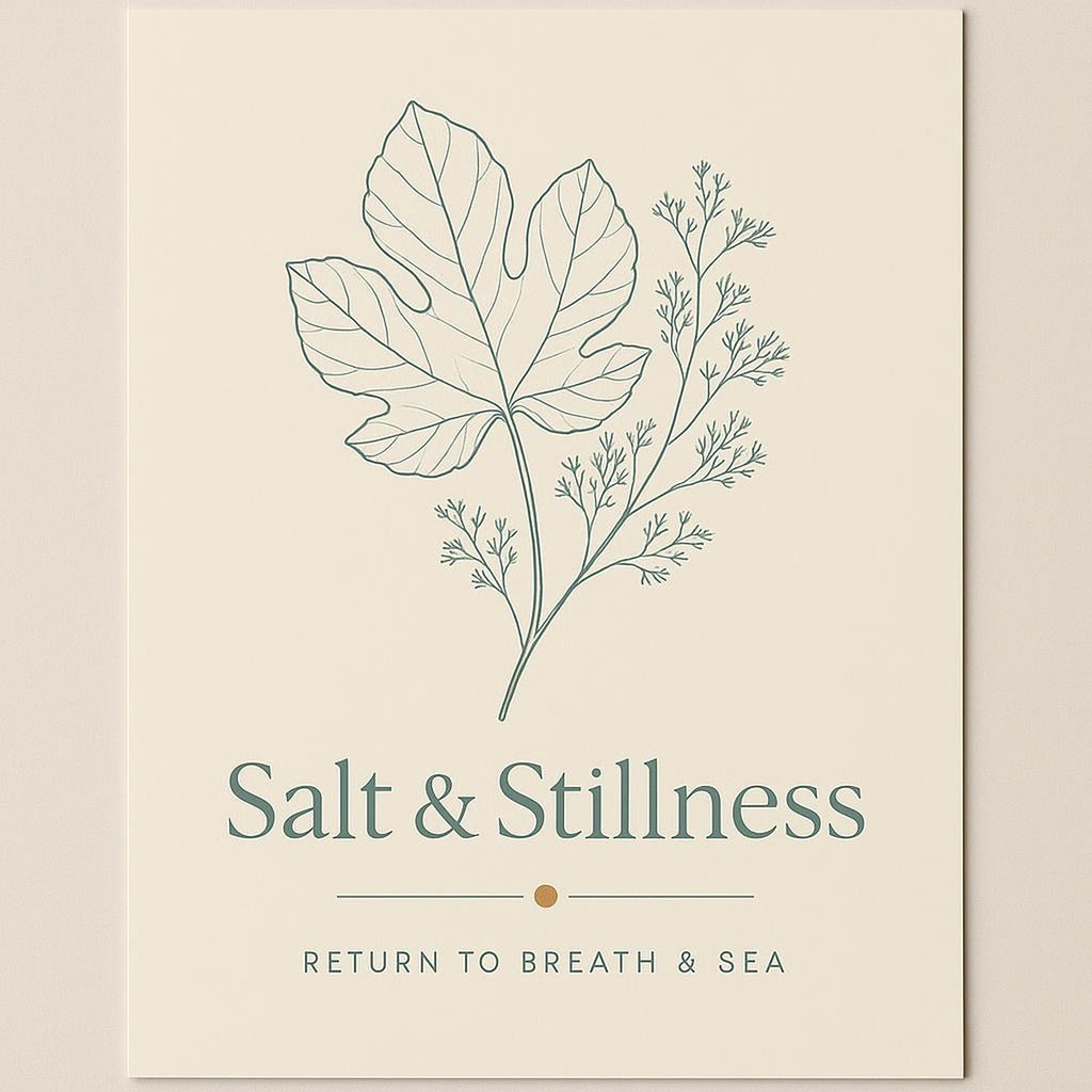 Bedroom wall setting with the calm coastal art print above a wooden dresser in natural light