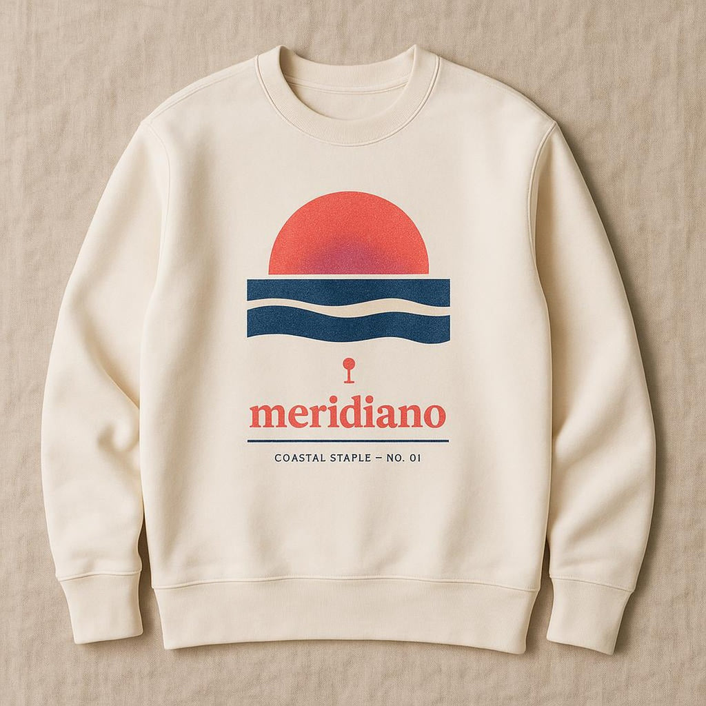 Folded sweatshirt on a rustic wooden surface in a warm Mediterranean interior