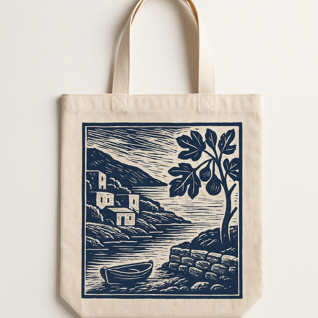 Stone-coloured stonewashed linen tote bag with tan handle tabs shown flat against a neutral background