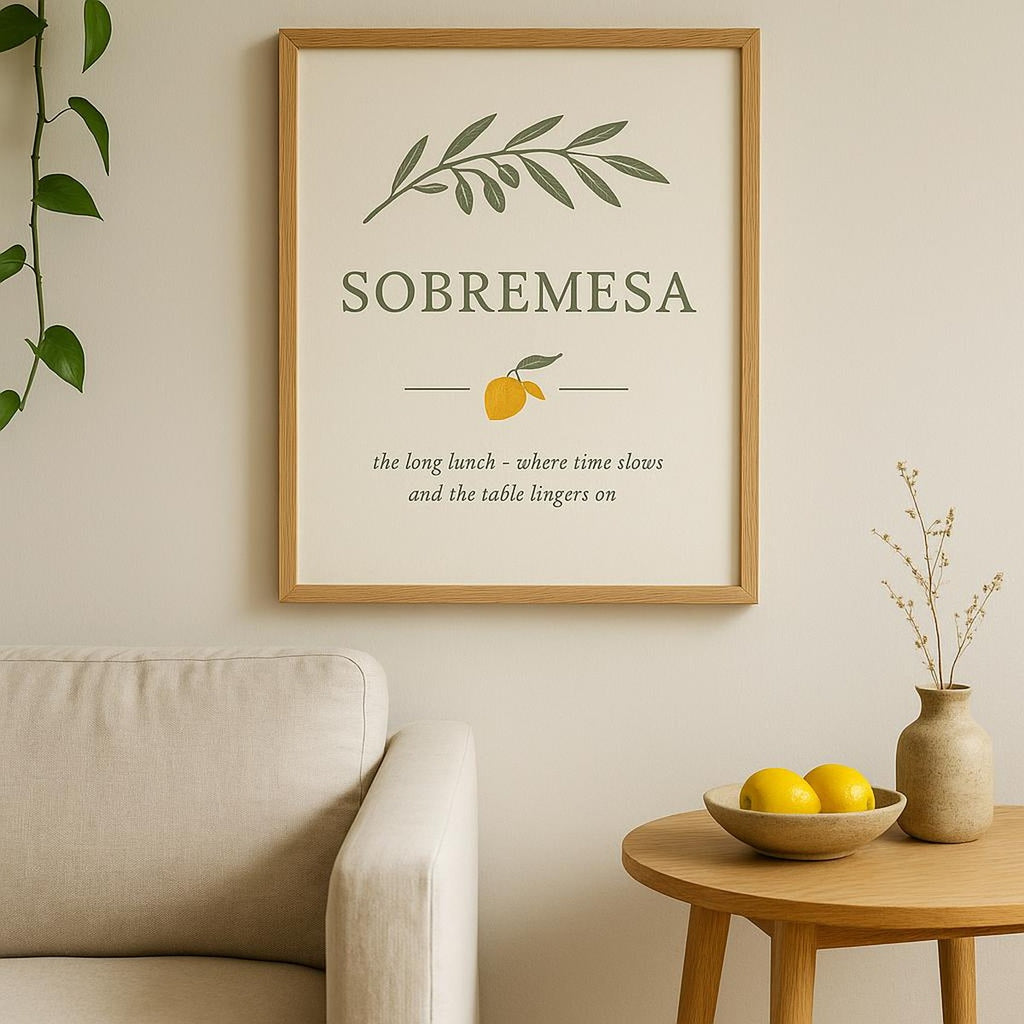 Carafe poster styled in a gallery wall grouping with other food and table prints