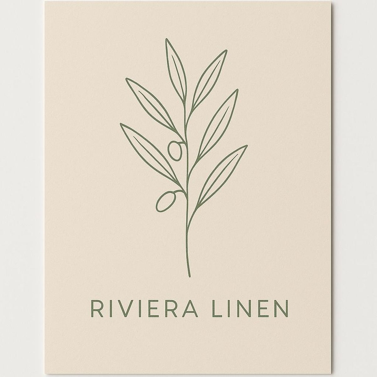 Premium poster of a muted linen camp-collar shirt illustration in sand and sage tones on a matte background
