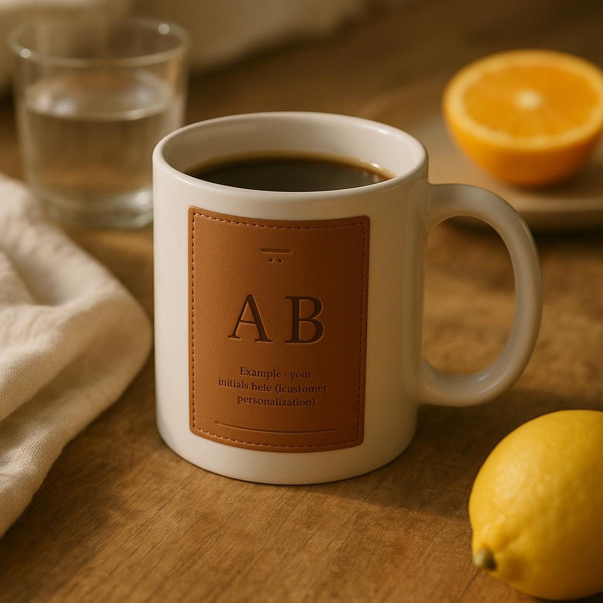 Side profile of the mug highlighting the smooth glaze and cream base colour