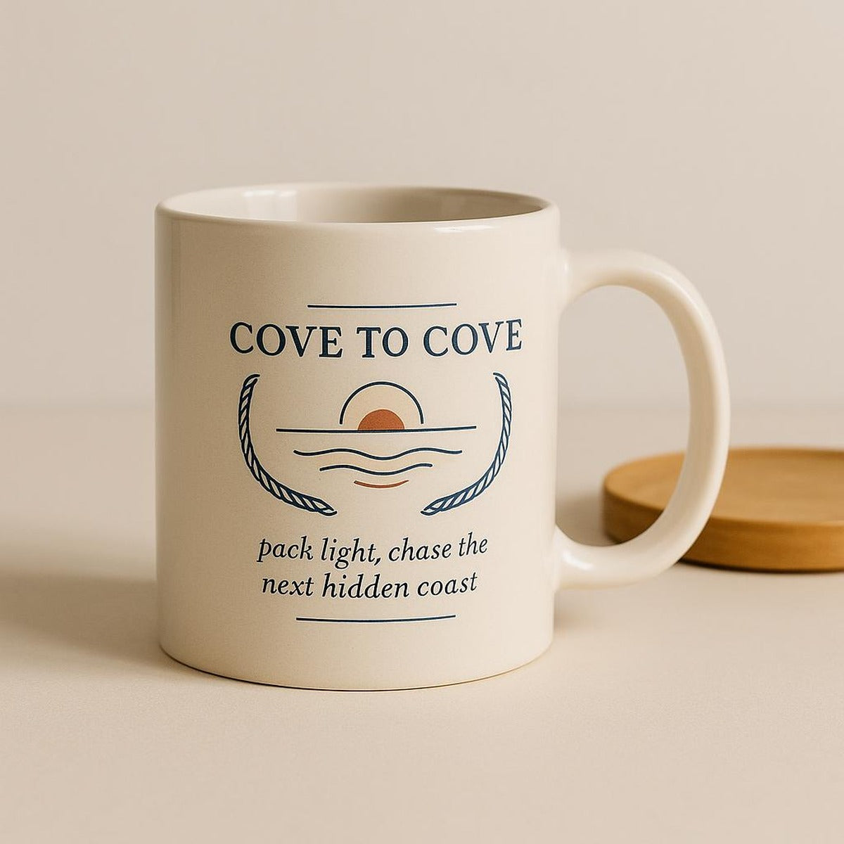 Hand holding the 11oz ceramic mug showing its comfortable curved handle and size