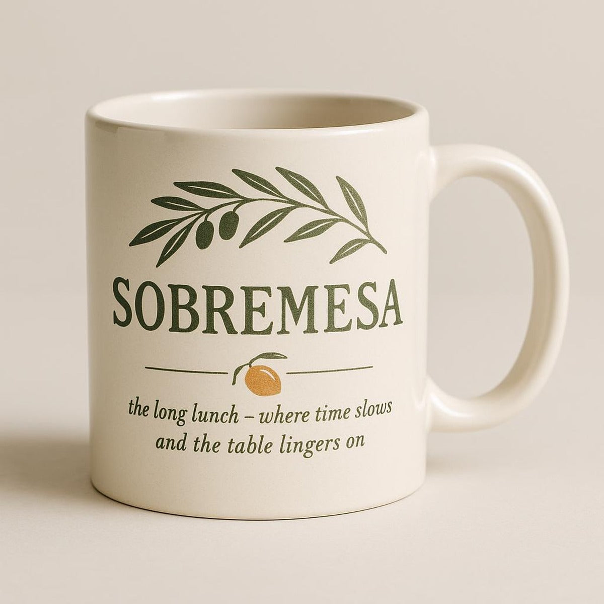 Overhead view of the smooth glossy interior of the stoneware mug