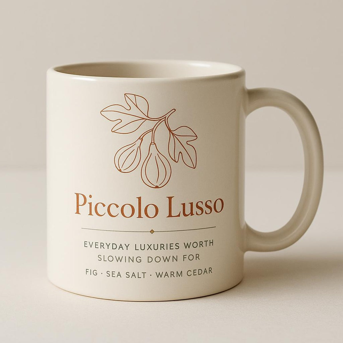 Mug filled with coffee resting on a rustic wooden kitchen counter