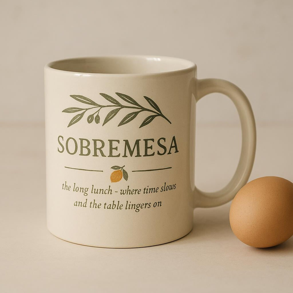Ceramic mug filled with black coffee beside a linen napkin in morning light
